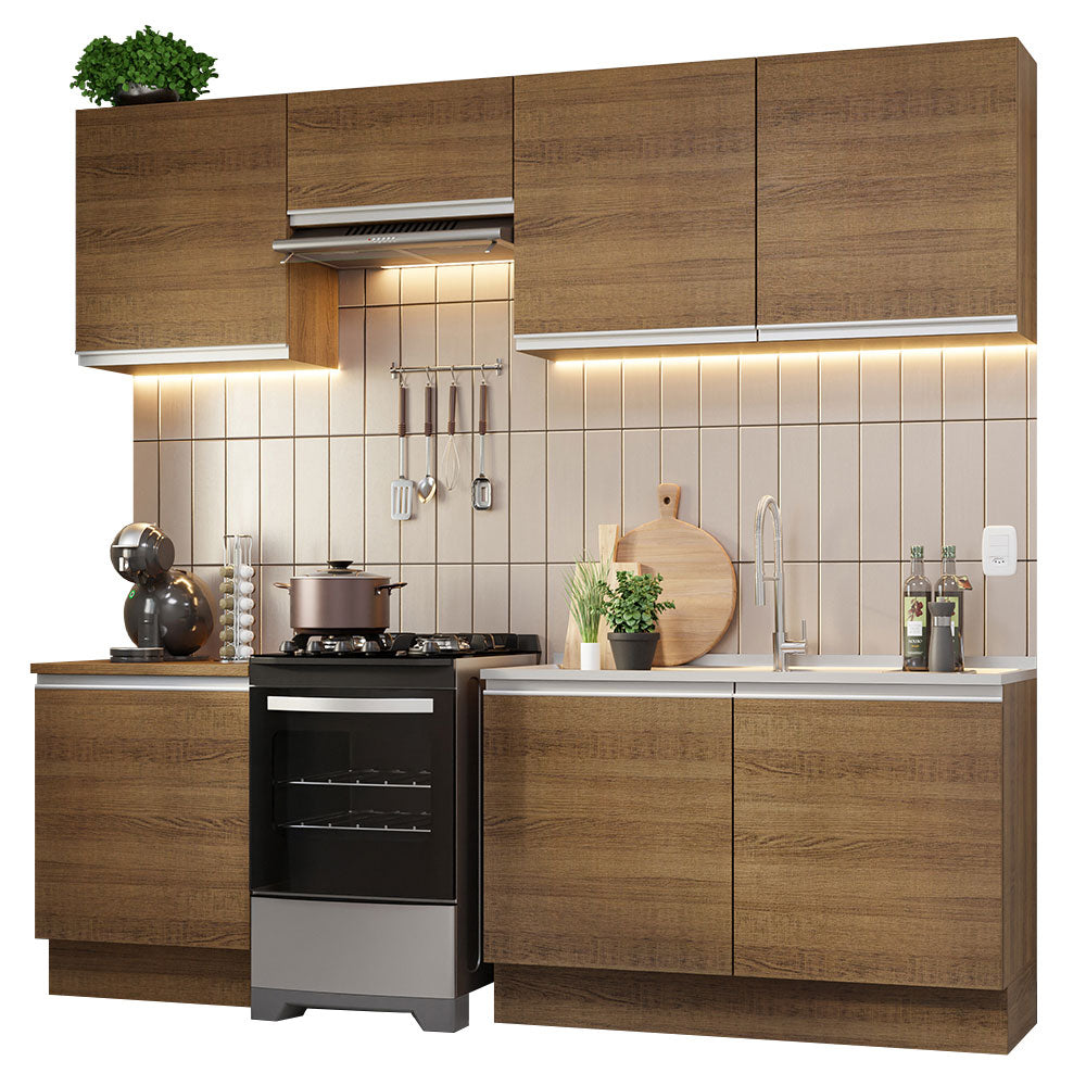Cocina Integral 240cm Marrón Glamy 09