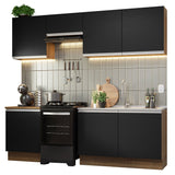 Cocina Integral 240cm Marrón/Negro Glamy 09