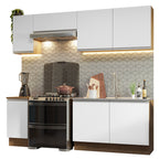 Cocina Integral 240 cm Marrón/Blanco Glamy Madesa