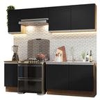 Cocina Integral 240 cm Marrón/Negro Glamy Madesa