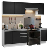 Cocina Integral con Accesorios 240cm Glamy Blanco/Negro