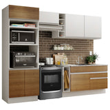 Cocina Integral 270cm Blanco/Marrón/Blanco Jade 09