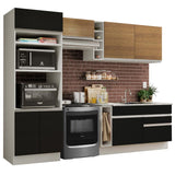 Cocina Integral 270cm Blanco/Negro/Marrón Glamy 09