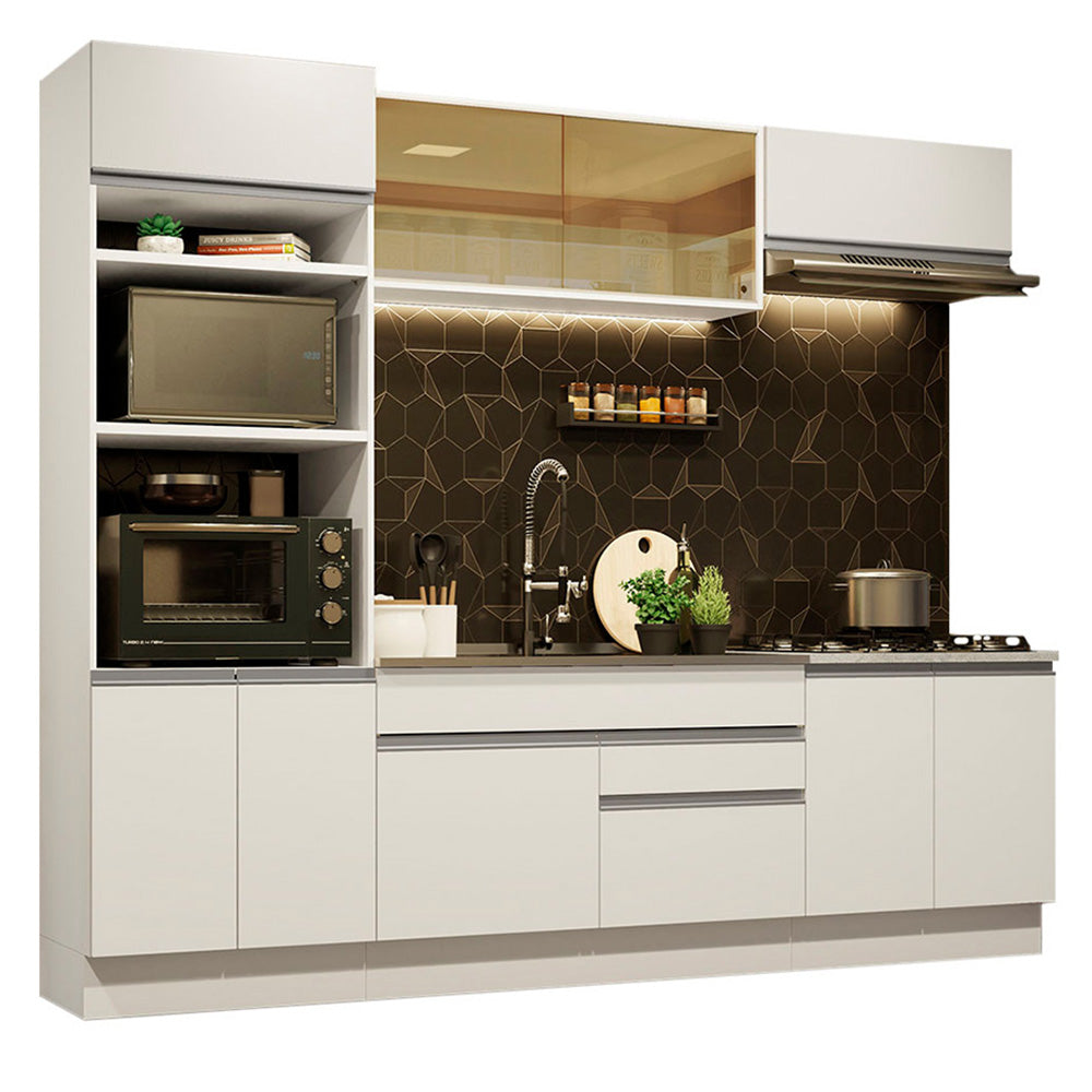 Cocina Integral 270cm Blanco Glamy 10