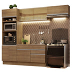 Cocina Integral 270 cm Con Mueble para Horno Marrón Glamy Madesa