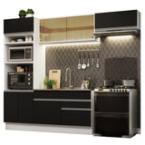 Cocina Integral 270cm Blanco/Negro Glamy 11