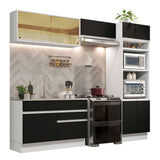 Cocina Integral 270cm Blanco/Negro Glamy 12