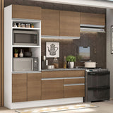 Cocina Integral 270cm Blanco/Marrón Glamy 14