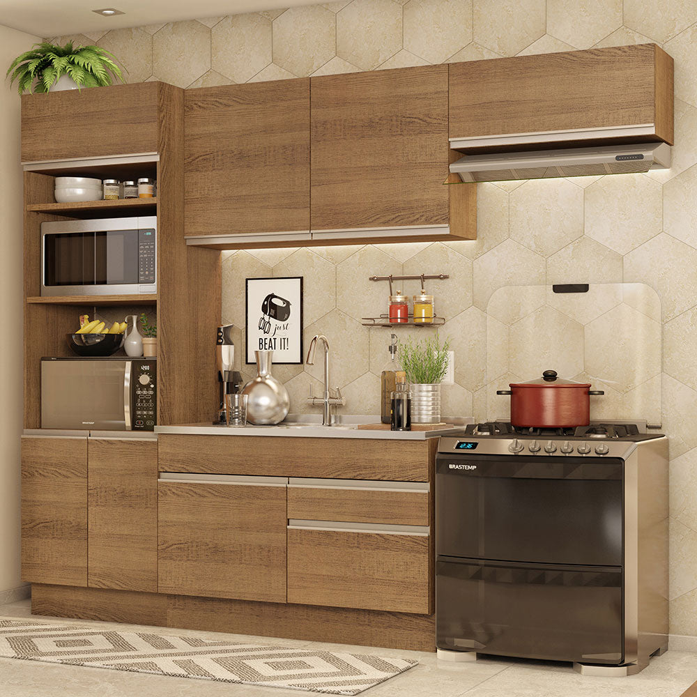Cocina Integral 270cm Marrón Glamy 15