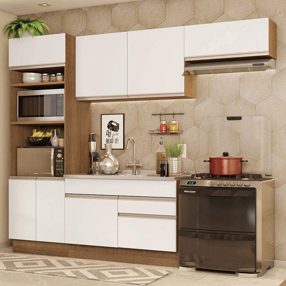 Cocina Integral 270cm Marrón/Blanco Glamy 15