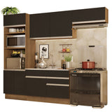 Cocina Integral 270cm Marrón/Negro Glamy 15