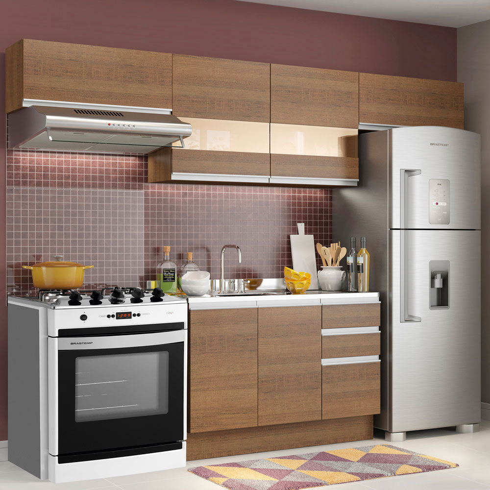 Cocina Integral 280cm Marrón Glamy 01