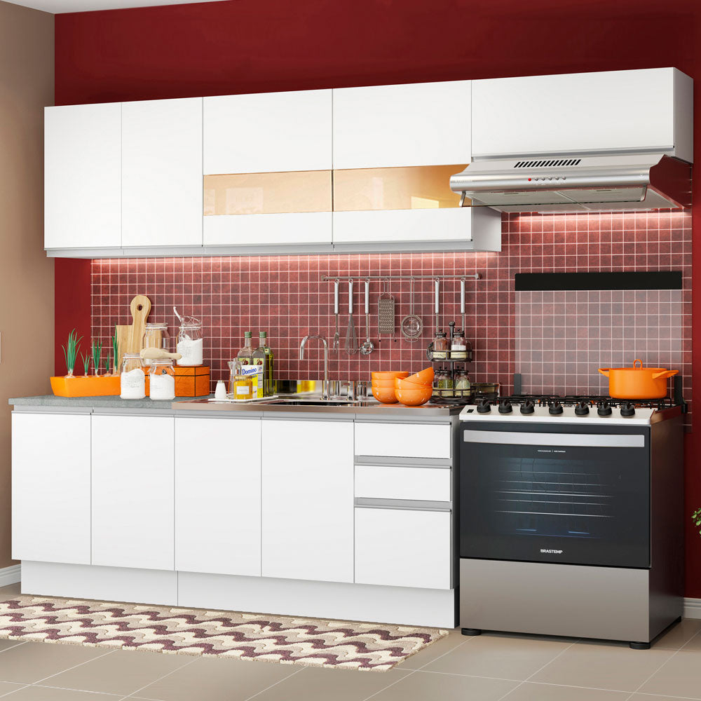 Cocina Integral 280cm Blanco Glamy 03
