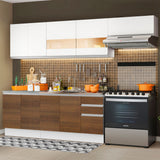 Cocina Integral 280cm Blanco/Marrón/Blanco Glamy 03