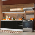 Cocina Integral 280 cm Blanco/Negro/Marrón Glamy Madesa