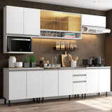 Cocina Integral 280cm Blanco Glamy 04SR