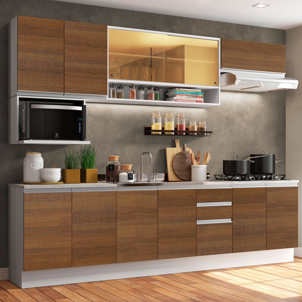 Cocina Integral 280cm Blanco/Marrón Glamy 04