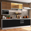 Cocina Integral 280 cm Blanco/Negro/Marrón Glamy Madesa