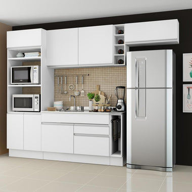 Cocina Integral 290 cm Con Mueble para Horno Blanco Glamy Madesa
