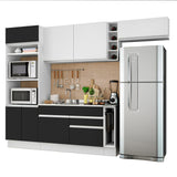 Cocina Integral 290cm Blanco/Negro/Blanco Glamy 04