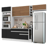 Cocina Integral 290cm Blanco/Negro/Marrón Glamy 04