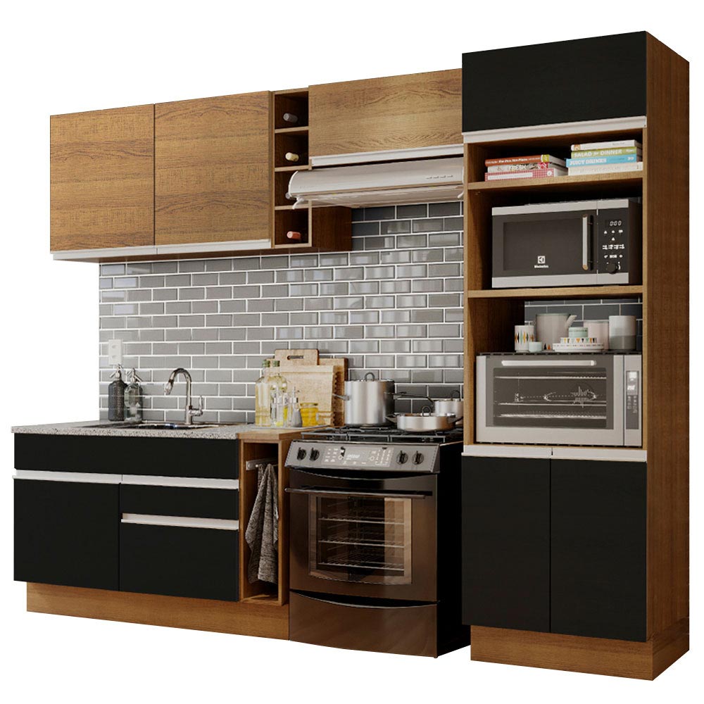 Cocina Integral 290cm Marrón/Negro/Marrón Glamy 10