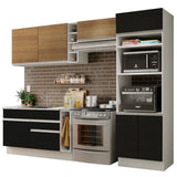 Cocina Integral 290cm Blanco/Negro/Marrón Glamy 10