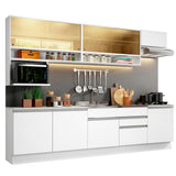 Cocina Integral 300cm Blanco Glamy 01