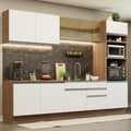 Cocina Integral 310 cm Con Mueble para Horno Marrón/Blanco Glamy Madesa