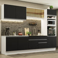 Cocina Integral 310 cm Con Mueble para Horno Blanco/Negro Glamy Madesa
