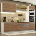 Cocina Integral 310 cm Con Mueble para Horno Blanco/Marrón Glamy Madesa