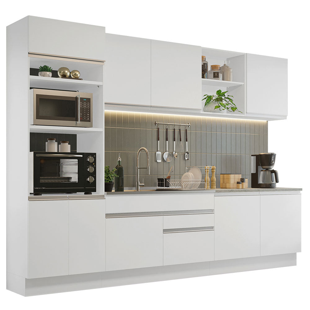 Cocina Integral 310 cm Con Mueble para Horno Blanco Glamy Madesa