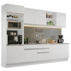 Cocina Integral 310 cm Con Mueble para Horno Blanco Glamy Madesa