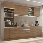 Cocina Integral 310 cm Con Mueble para Horno Marrón Glamy Madesa