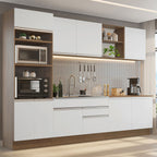 Cocina Integral 310 cm Con Mueble para Horno Marrón/Blanco Glamy Madesa