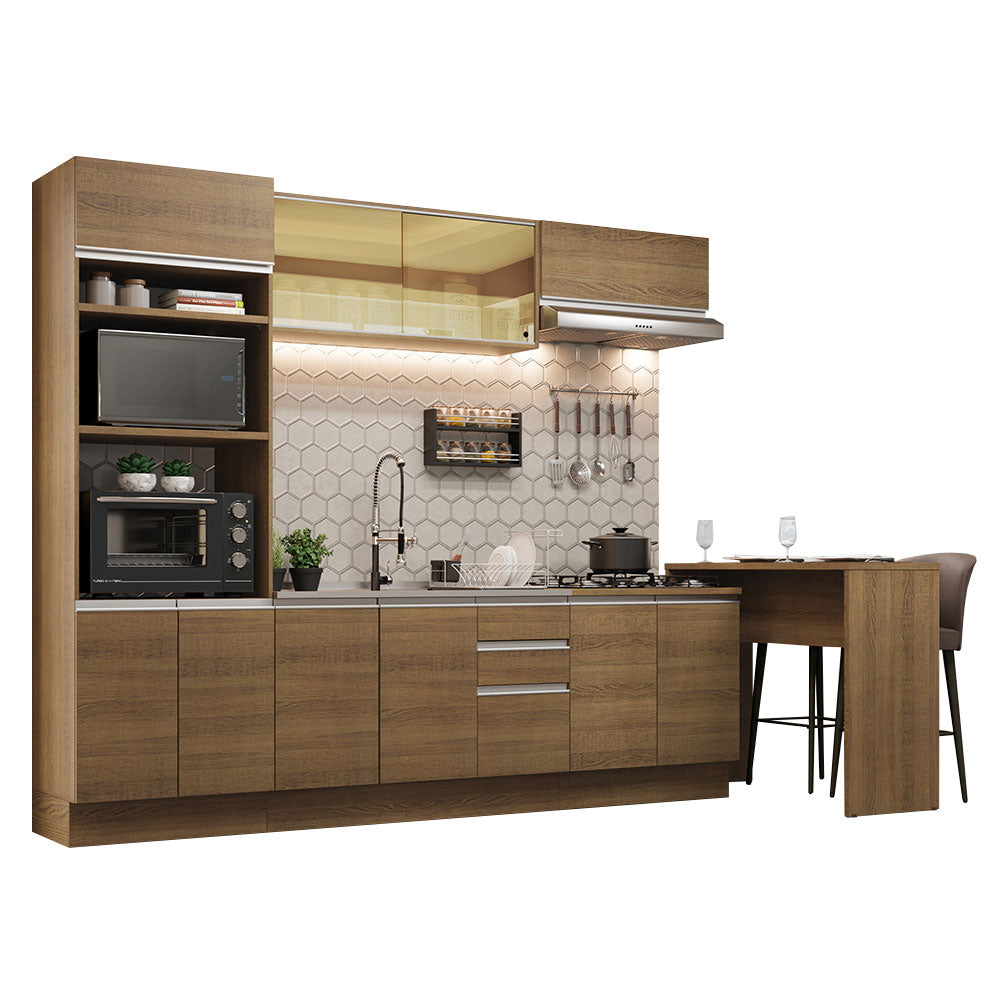 Cocina Integral 315cm Marrón Glamy 01