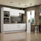 Kit Cocina Integral 385 cm Con Mueble para Horno y Barra de Cocina Blanco Glamy Madesa