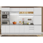 Cocina Integral 330 cm Con Mueble para Horno Blanco Glamy Madesa