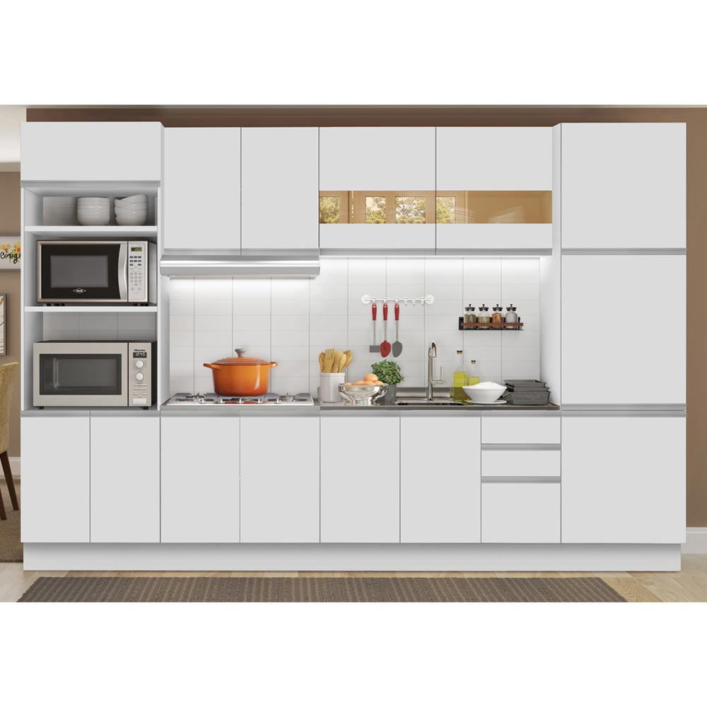 Cocina Integral 330cm Blanco Glamy 02