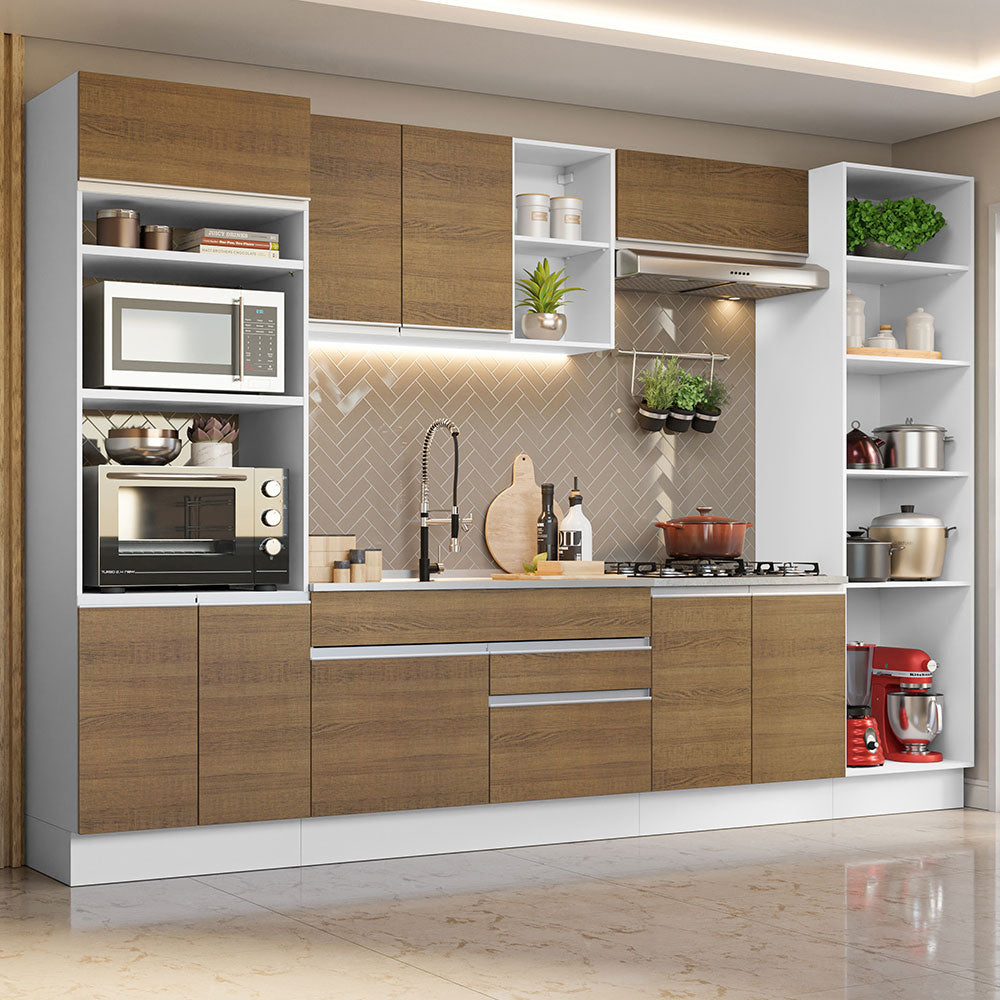 Cocina Integral 330cm Blanco/Marrón Glamy 03