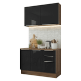 Cocina Integral 120 cm Marrón/Negro Lux Madesa 01