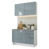 Cocina Integral 120 cm Blanco/Gris Lux Madesa 01