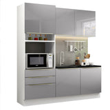 Cocina Integral 180cm Lux Blanco/Gris 01