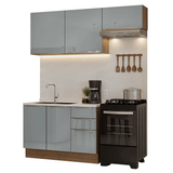 Cocina Integral 180 cm Marrón/Gris Lux Madesa 02