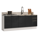 Cocina Integral 200 cm Blanco/Negro Lux Madesa 05