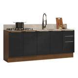 Cocina Integral 200 cm Marrón/Negro Lux Madesa 05