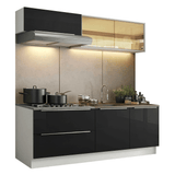 Cocina Integral 200 cm Blanco/Negro Lux Madesa 07