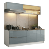 Cocina Integral 200 cm Blanco/Gris Lux Madesa 07