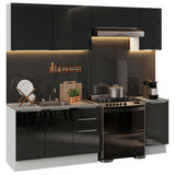 Cocina Integral con Accesorios 240cm Lux Blanco/Negro