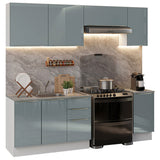 Cocina Integral con Accesorios 240cm Lux Blanco/Gris
